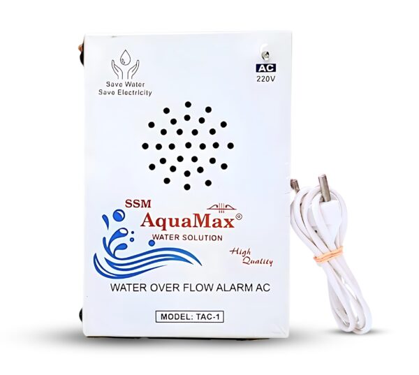 SSM Aquamax ® Metal Body Water Tank Alarm | 220V AC | Shockproof Design | Wall Mountable | Loud Hindi & English Alerts | 1-Year Warranty | Stainless Steel Sensor | (TAC-1)