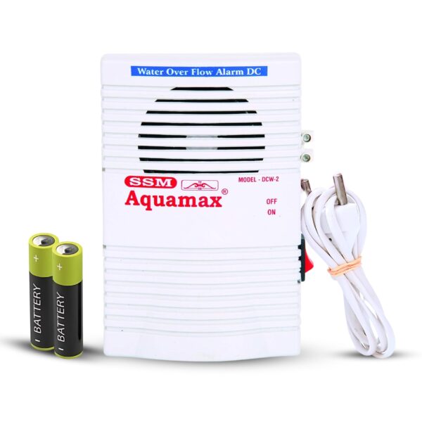 SSM Aquamax ® Water Tank Alarm Bell Overflow Protection - Battery Operated - Sensors Included - Loud Human Voice in Hindi and English - 1 Year Warranty (DCW-2)