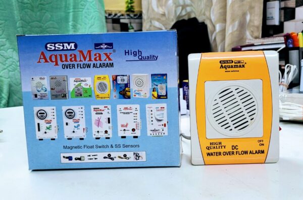 SSM Aquamax ® Water Tank Alarm Bell Overflow Protection - Battery Operated - Sensors Included - Loud Human Voice in Hindi and English - 1 Year Warranty (DCW-1)